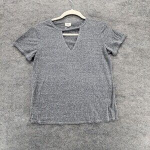 Buckle BKE Shirt Womens XS Short Sleeve Gray V Neck